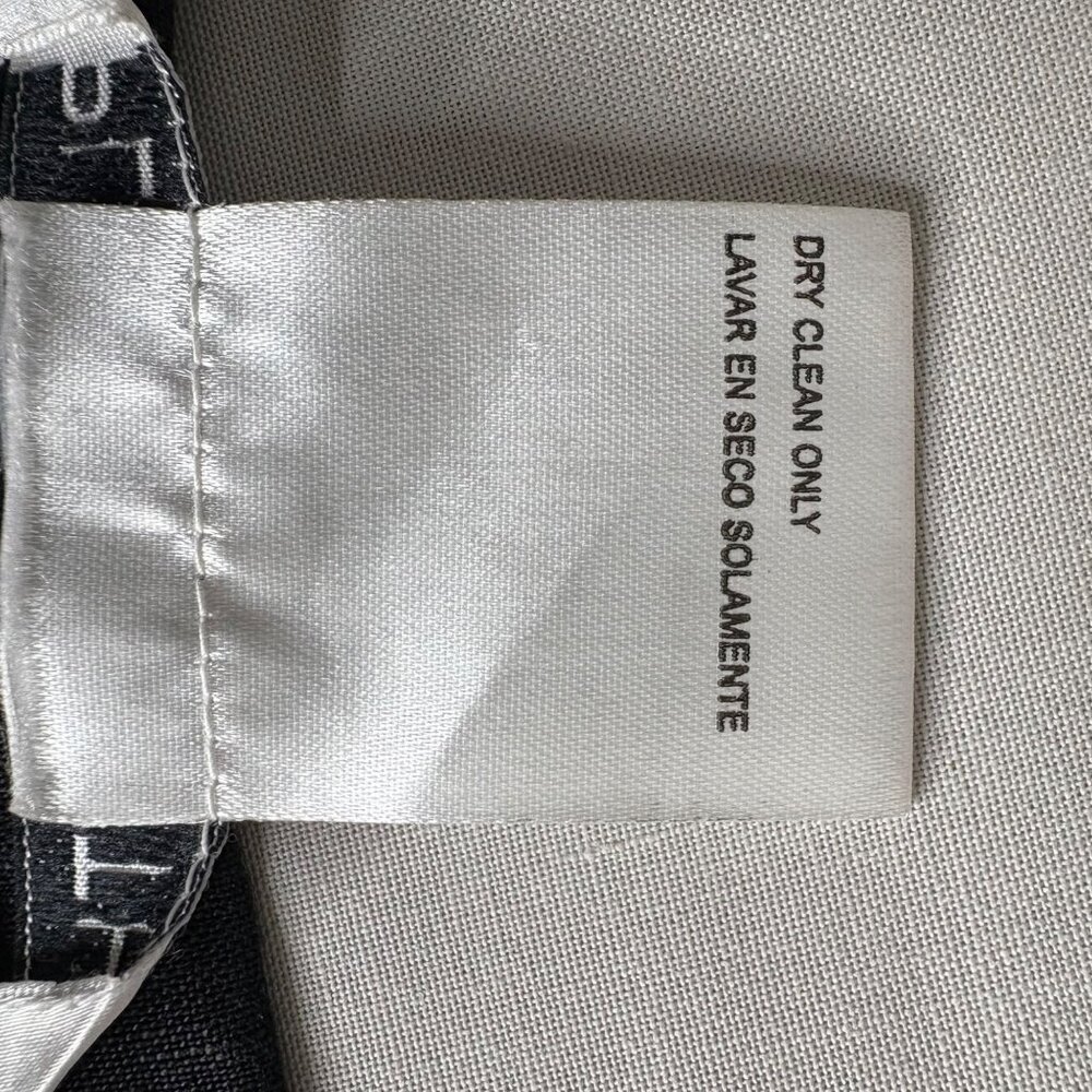 Plaza South Black Linen Tapered Pants Sz 18 Minimalist Slit Hem - Picture 6 of 12